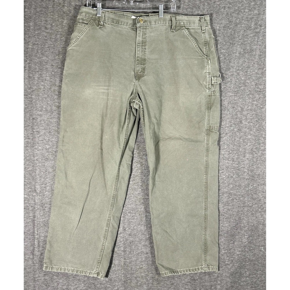 Carhartt Loose Straight‎ Washed Dungaree Work Pants Mens 42x30 Gray B11 MOS